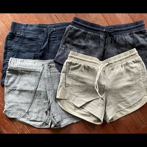 Lot of 4 Athleta linen shorts, size 4